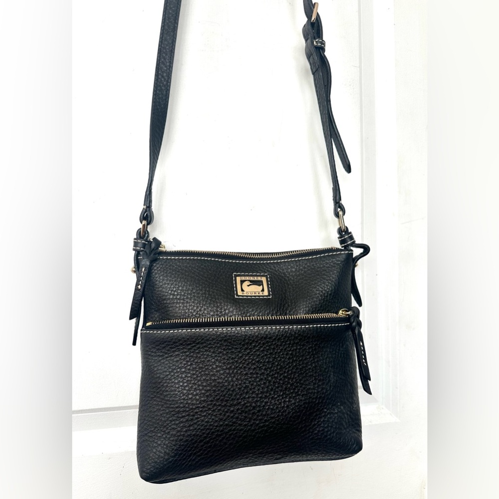 Dooney & Bourke Black Pebbled Grain Leather Crossbody Bag